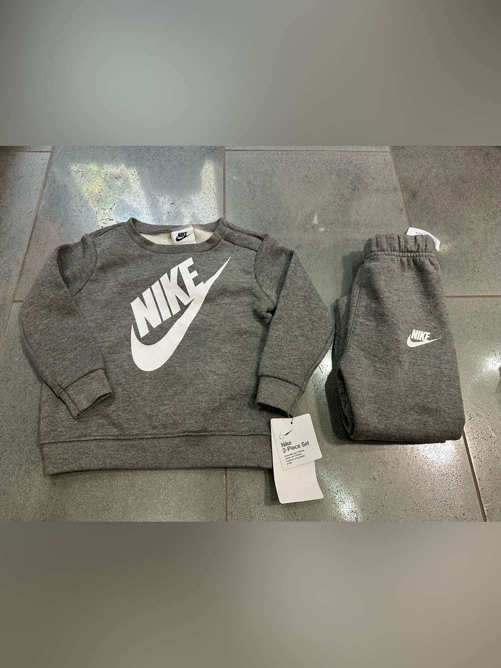 Nike New 24 months Grey Sweatshirt Jogger Set Bundle